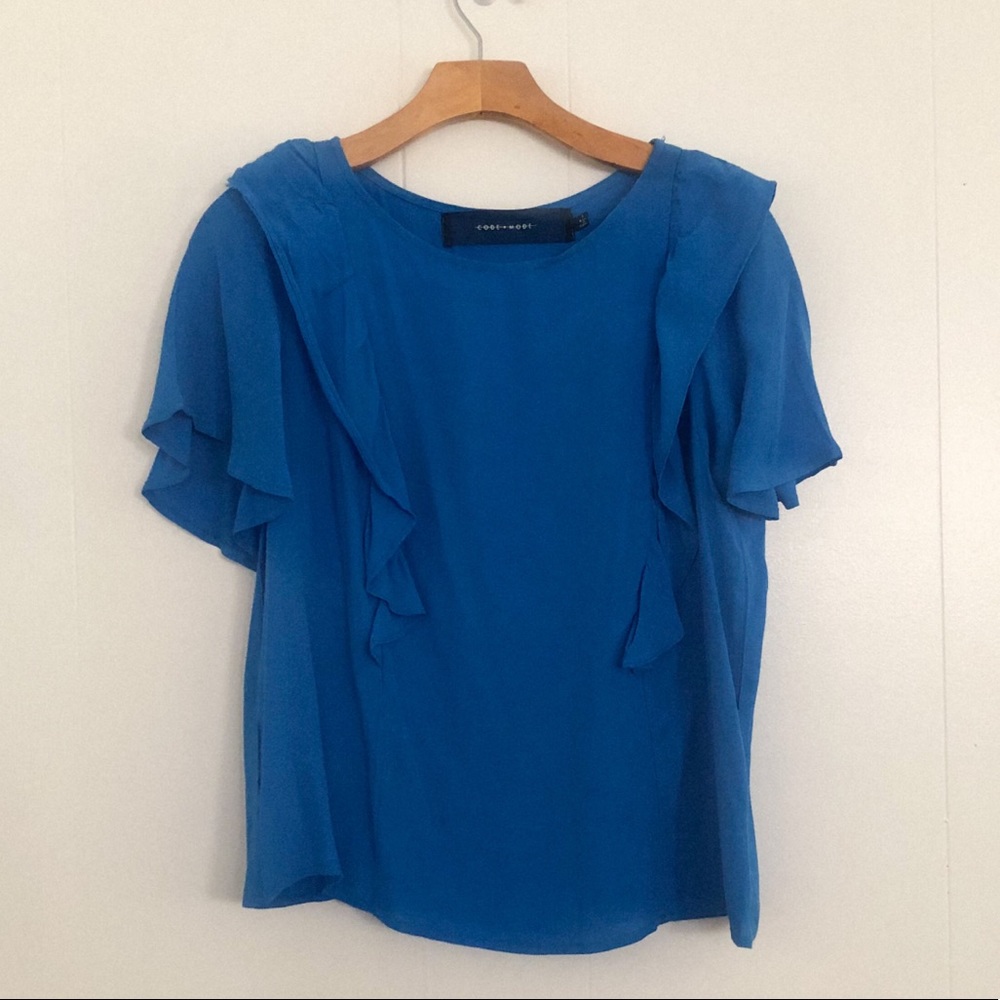CODEXMODE Blue Ruffle Blouse - Picture 2 of 6